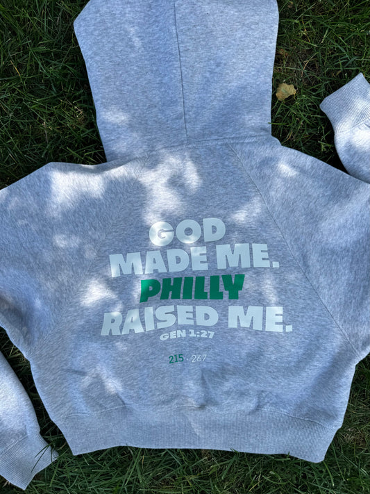God made me. PHILLY raised me. CROPPED Hoodie 🎉NEW!🎉