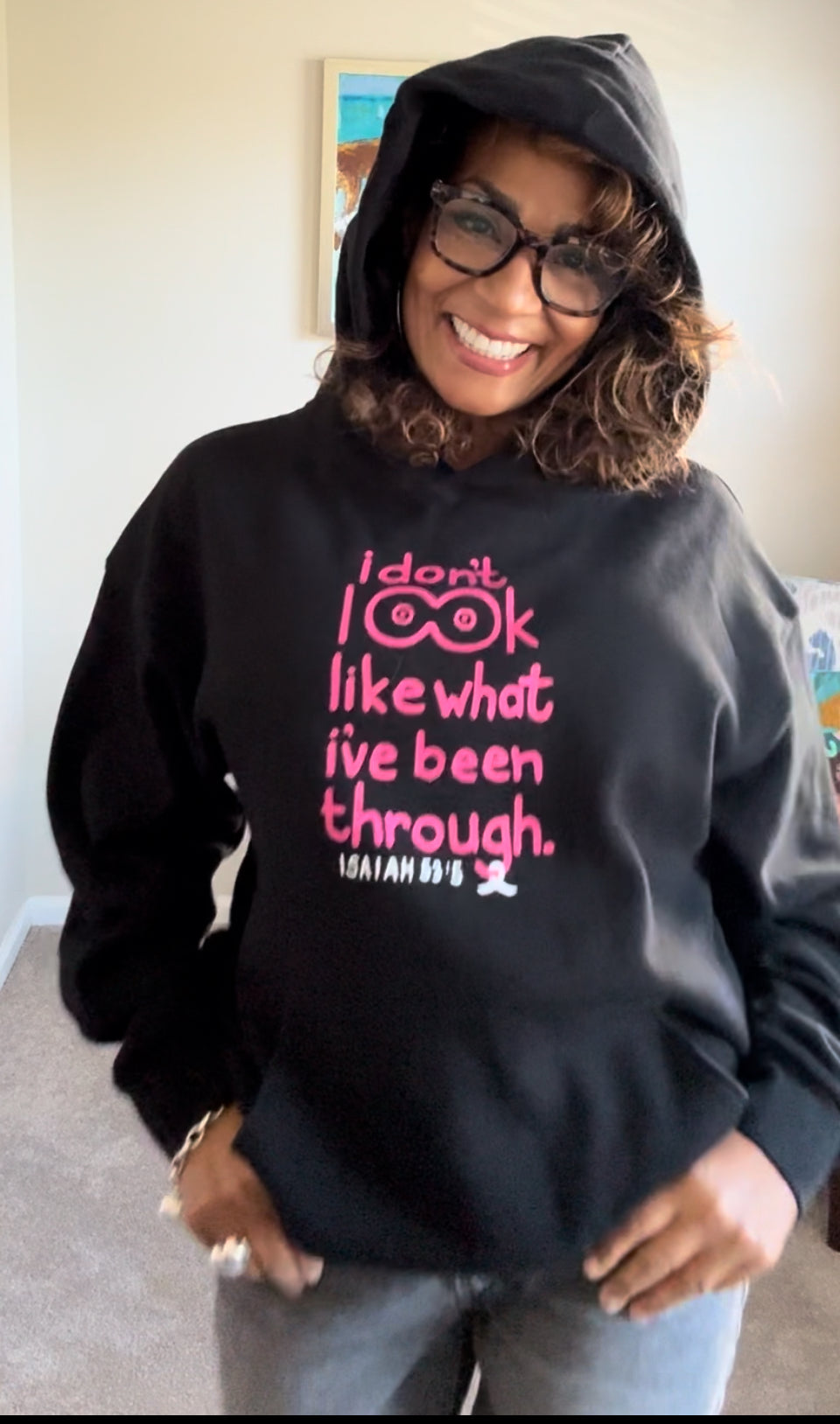 I don't look like what I've been through 🎀 Breast Cancer Hoodie 🎀